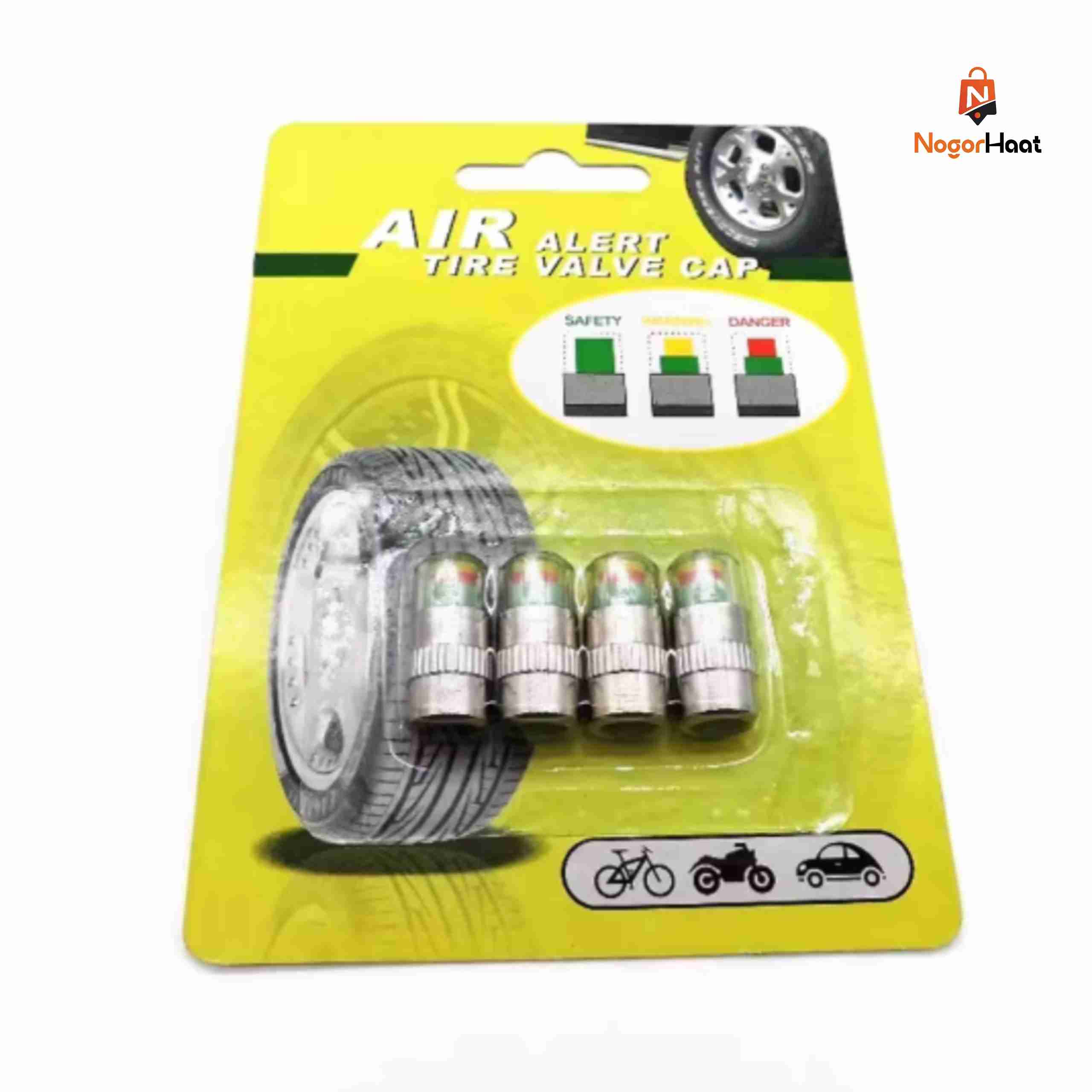 Air Alert Tire Valve Caps, Tyre Pressure Monitor, Tire Air Pressure Sensor (4 Pieces) - Image 2