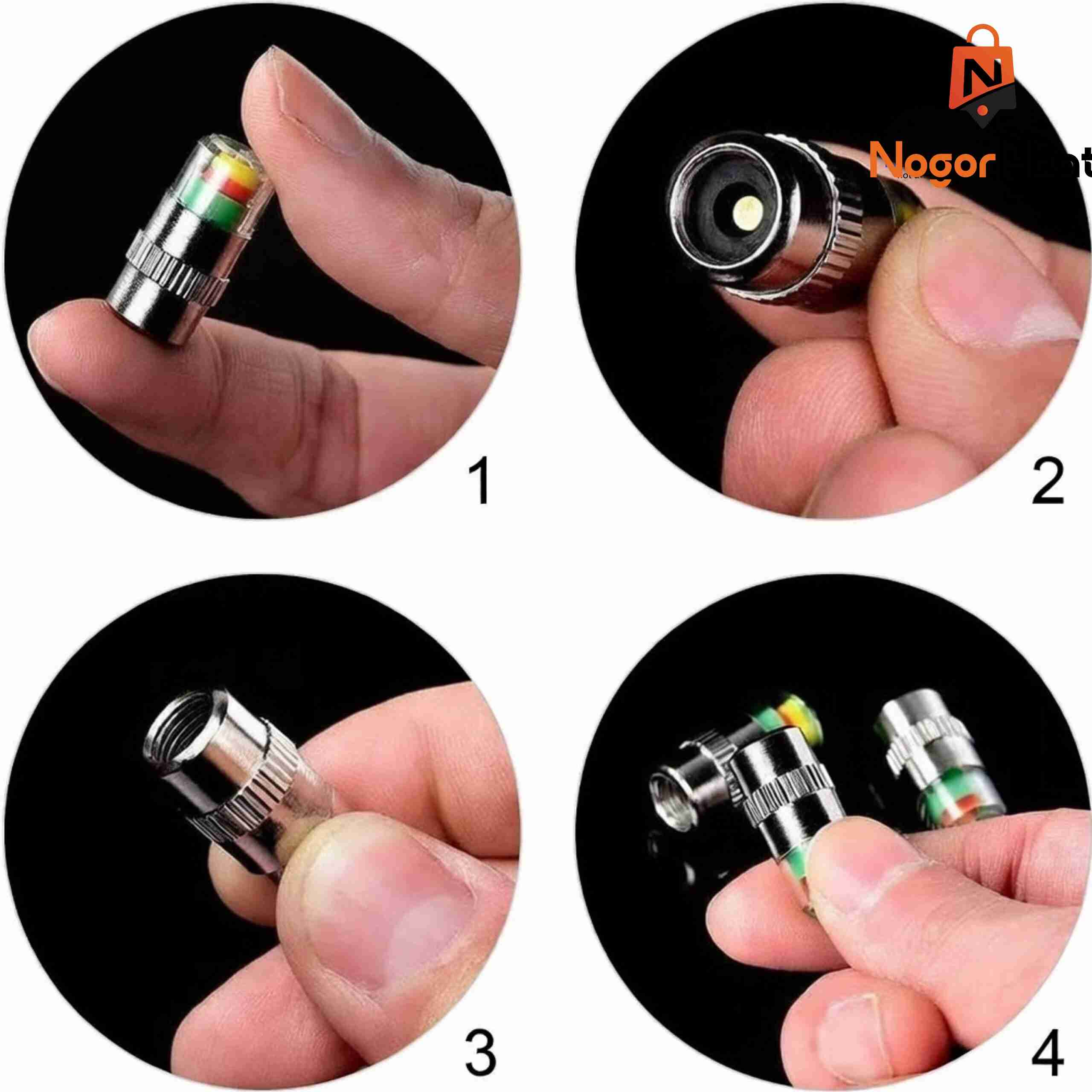 Air Alert Tire Valve Caps, Tyre Pressure Monitor, Tire Air Pressure Sensor (4 Pieces) - Image 4