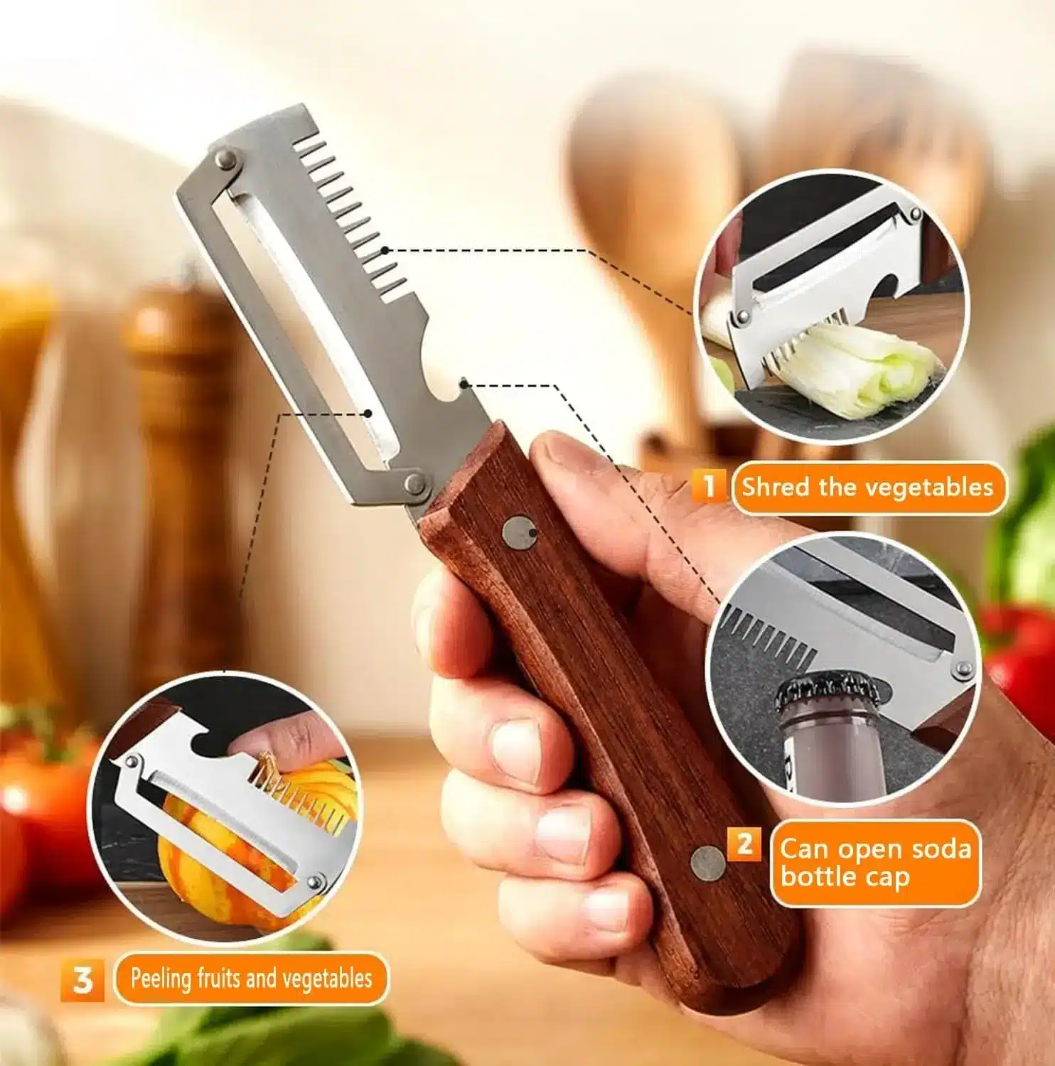 3 in 1 Multifunctional Peeler & Scallion Shredder - Image 2